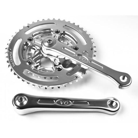 Velo Orange Grand Cru 110 Fluted Triple Crankset, 24x34x48t - 165mm cranks