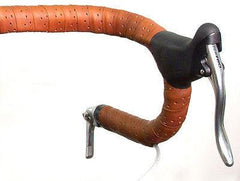 CLEARANCE! -Velo Orange Leather Handlebar Tape with wooden bar end plugs BLACK