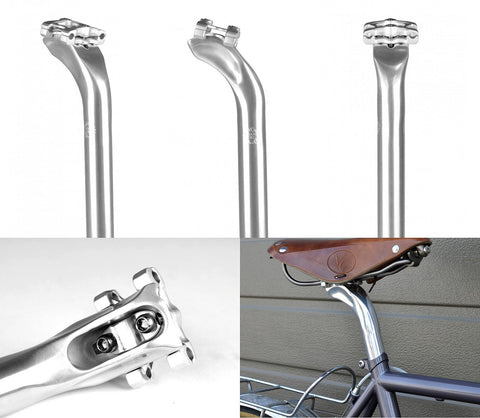 Velo Orange Grand Cru 27.2mm SILVER Alloy Seat Post with 30.2mm of set-back